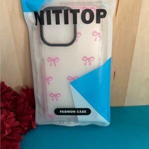 NITITOP Pink Bow iPhone 15 Pro Max Fashion Case